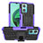 Silicone Matte Finish and Plastic Back Cover Case with Stand JX1 for Xiaomi Redmi Note 11E 5G Purple