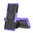 Silicone Matte Finish and Plastic Back Cover Case with Stand JX2 for Sony Xperia 5 IV Purple