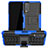 Silicone Matte Finish and Plastic Back Cover Case with Stand JX2 for Vivo Y20 Blue