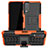 Silicone Matte Finish and Plastic Back Cover Case with Stand JX2 for Vivo Y20 Orange