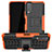 Silicone Matte Finish and Plastic Back Cover Case with Stand JX2 for Vivo Y20s Orange