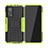 Silicone Matte Finish and Plastic Back Cover Case with Stand JX2 for Xiaomi Mi 10T Pro 5G Green