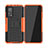 Silicone Matte Finish and Plastic Back Cover Case with Stand JX2 for Xiaomi Mi 10T Pro 5G Orange