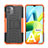 Silicone Matte Finish and Plastic Back Cover Case with Stand JX2 for Xiaomi Redmi A2 Orange