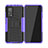 Silicone Matte Finish and Plastic Back Cover Case with Stand JX2 for Xiaomi Redmi K30S 5G Purple