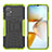 Silicone Matte Finish and Plastic Back Cover Case with Stand JX2 for Xiaomi Redmi Note 11R 5G Green