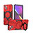 Silicone Matte Finish and Plastic Back Cover Case with Stand K02C for Apple iPhone 14 Plus Red