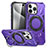 Silicone Matte Finish and Plastic Back Cover Case with Stand K02C for Apple iPhone 14 Pro Max Purple