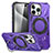 Silicone Matte Finish and Plastic Back Cover Case with Stand K02C for Apple iPhone 14 Pro Purple