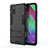 Silicone Matte Finish and Plastic Back Cover Case with Stand KC1 for Samsung Galaxy A41