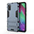 Silicone Matte Finish and Plastic Back Cover Case with Stand KC1 for Samsung Galaxy A41