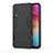 Silicone Matte Finish and Plastic Back Cover Case with Stand KC1 for Samsung Galaxy A60 Black