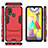 Silicone Matte Finish and Plastic Back Cover Case with Stand KC1 for Samsung Galaxy M21s