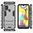 Silicone Matte Finish and Plastic Back Cover Case with Stand KC1 for Samsung Galaxy M31 Prime Edition