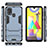 Silicone Matte Finish and Plastic Back Cover Case with Stand KC1 for Samsung Galaxy M31 Prime Edition