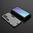 Silicone Matte Finish and Plastic Back Cover Case with Stand KC1 for Samsung Galaxy Note 20 5G Gray