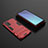 Silicone Matte Finish and Plastic Back Cover Case with Stand KC1 for Samsung Galaxy Note 20 5G Red