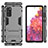 Silicone Matte Finish and Plastic Back Cover Case with Stand KC1 for Samsung Galaxy S20 Lite 5G