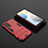 Silicone Matte Finish and Plastic Back Cover Case with Stand KC1 for Vivo X60 Pro 5G