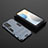 Silicone Matte Finish and Plastic Back Cover Case with Stand KC1 for Vivo X60 Pro 5G