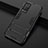 Silicone Matte Finish and Plastic Back Cover Case with Stand KC1 for Vivo X60 Pro 5G