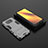 Silicone Matte Finish and Plastic Back Cover Case with Stand KC1 for Xiaomi Poco X3 NFC Gray