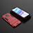 Silicone Matte Finish and Plastic Back Cover Case with Stand KC1 for Xiaomi Redmi 10X 5G