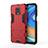 Silicone Matte Finish and Plastic Back Cover Case with Stand KC1 for Xiaomi Redmi Note 9 Pro