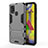 Silicone Matte Finish and Plastic Back Cover Case with Stand KC2 for Samsung Galaxy M21s