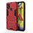 Silicone Matte Finish and Plastic Back Cover Case with Stand KC2 for Samsung Galaxy M31 Prime Edition Red