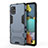 Silicone Matte Finish and Plastic Back Cover Case with Stand KC2 for Samsung Galaxy M40S