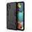 Silicone Matte Finish and Plastic Back Cover Case with Stand KC2 for Samsung Galaxy M40S Black