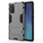 Silicone Matte Finish and Plastic Back Cover Case with Stand KC2 for Samsung Galaxy Note 20 5G