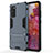 Silicone Matte Finish and Plastic Back Cover Case with Stand KC2 for Samsung Galaxy S20 FE 5G