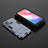 Silicone Matte Finish and Plastic Back Cover Case with Stand KC2 for Vivo Y50