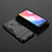 Silicone Matte Finish and Plastic Back Cover Case with Stand KC2 for Vivo Y50 Black
