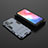 Silicone Matte Finish and Plastic Back Cover Case with Stand KC2 for Vivo Y50 Blue