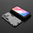 Silicone Matte Finish and Plastic Back Cover Case with Stand KC2 for Vivo Y50 Gray