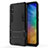 Silicone Matte Finish and Plastic Back Cover Case with Stand KC2 for Xiaomi Redmi 9A Black