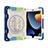 Silicone Matte Finish and Plastic Back Cover Case with Stand L03 for Apple iPad 10.2 (2020) Blue