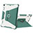 Silicone Matte Finish and Plastic Back Cover Case with Stand L04 for Apple New iPad 9.7 (2018) Green