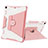 Silicone Matte Finish and Plastic Back Cover Case with Stand L04 for Apple New iPad 9.7 (2018) Pink