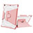 Silicone Matte Finish and Plastic Back Cover Case with Stand L05 for Apple iPad 10.2 (2020) Pink