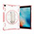 Silicone Matte Finish and Plastic Back Cover Case with Stand L07 for Apple New iPad 9.7 (2018) Rose Gold