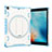 Silicone Matte Finish and Plastic Back Cover Case with Stand L09 for Apple New iPad 9.7 (2017) Blue