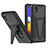 Silicone Matte Finish and Plastic Back Cover Case with Stand MQ1 for Samsung Galaxy M01 Core Black