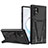 Silicone Matte Finish and Plastic Back Cover Case with Stand MQ1 for Samsung Galaxy Note 10 Plus 5G Black