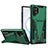 Silicone Matte Finish and Plastic Back Cover Case with Stand MQ1 for Samsung Galaxy Note 10 Plus 5G Green
