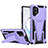 Silicone Matte Finish and Plastic Back Cover Case with Stand MQ1 for Samsung Galaxy Note 10 Plus 5G Purple