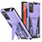 Silicone Matte Finish and Plastic Back Cover Case with Stand MQ1 for Samsung Galaxy Note 20 5G Purple
